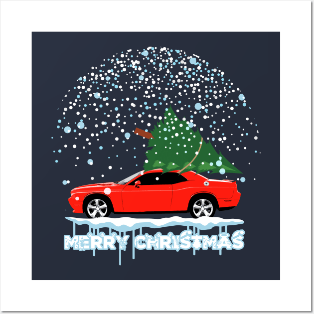 DODGE CHALLENGER CHRISTMAS Wall Art by HSDESIGNS